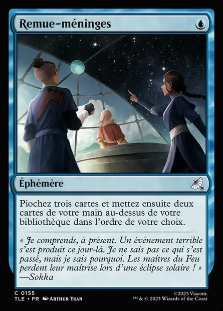 Remue-méninges, carte Magic TLE 155 — extension Avatar: The Last Airbender Eternal