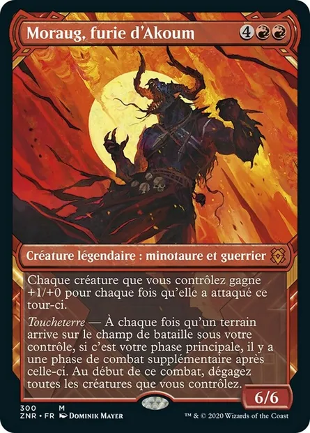 Moraug, furie d'Akoum, carte Magic ZNR 300 — extension Renaissance de Zendikar