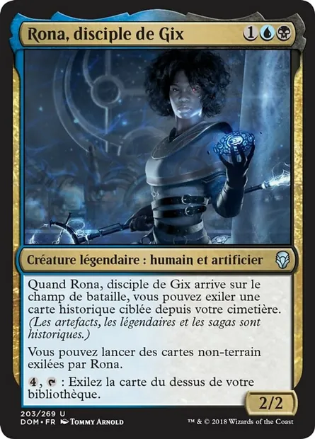 Rona, disciple de Gix, carte Magic DOM 203 — extension Dominaria