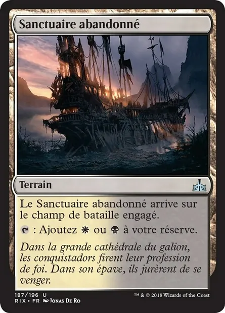 Sanctuaire abandonné, carte Magic RIX 187 — extension Les combattants d'Ixalan