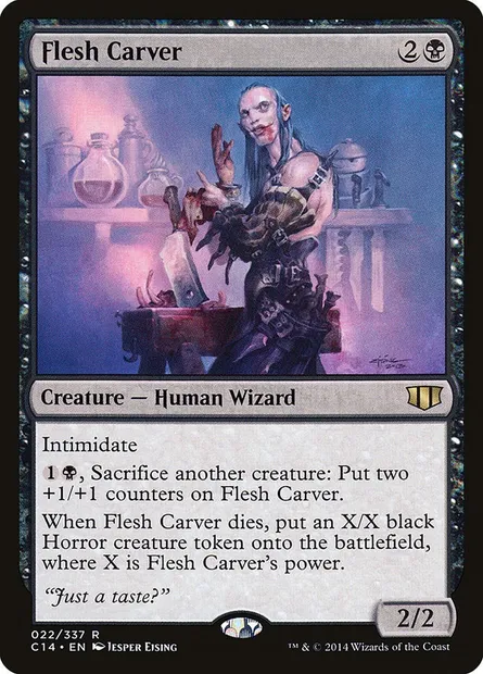 Flesh Carver, Magic card C14 22 — Commander 2014 set
