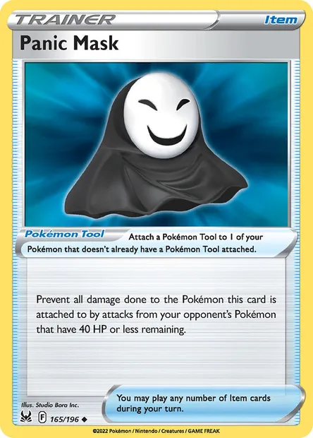 Panic Mask, Pokémon card LOR 165 — Lost Origin set