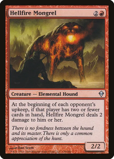 Hellfire Mongrel, Magic card ZEN 130 — Zendikar set