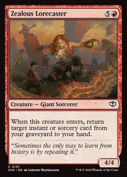 Zealous Lorecaster, Magic card SOS 137 — Secrets of Strixhaven set