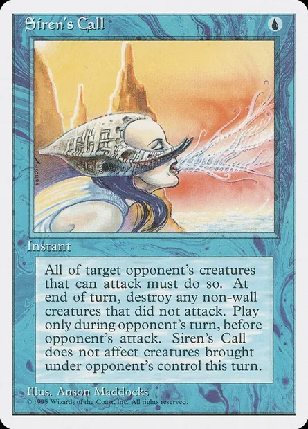 Chant des sirènes, carte Magic 4ED 101 — extension Quatrième Edition