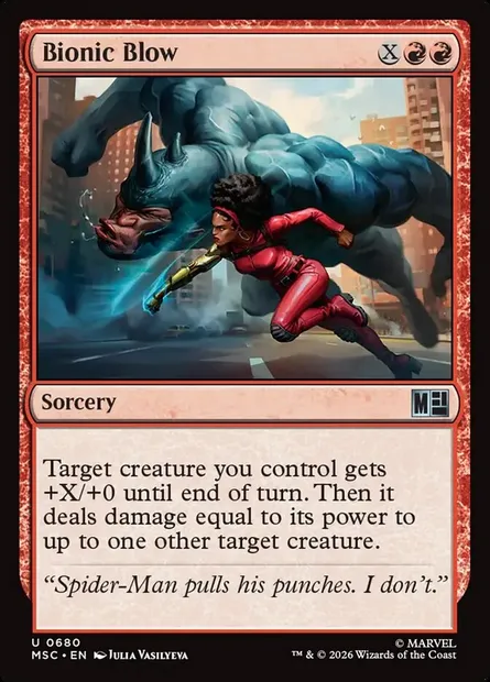 Bionic Blow, Magic card MSC 680 — Marvel Super Heroes Commander set