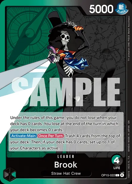 Brook, One Piece card OP15-022 — ADVENTURE ON KAMI’S ISLAND set