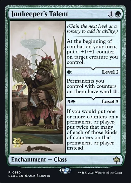 Innkeeper's Talent, Magic card PBLB 180s — Bloomburrow Promos set