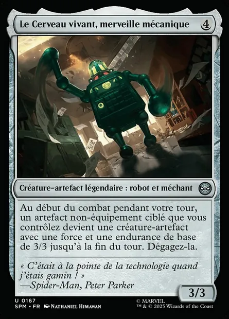 Le Cerveau vivant, merveille mécanique, carte Magic SPM 167 — extension Marvel's Spider-Man