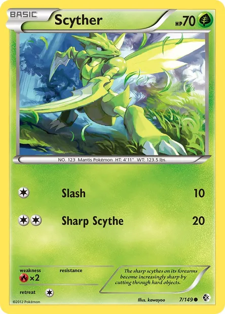 Scyther, Pokémon card BCR 7 — Boundaries Crossed set