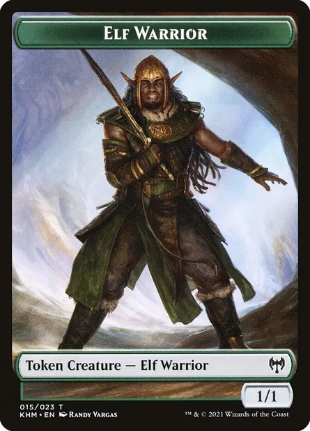 Elf Warrior, Magic card TKHM 15 — Kaldheim Tokens set