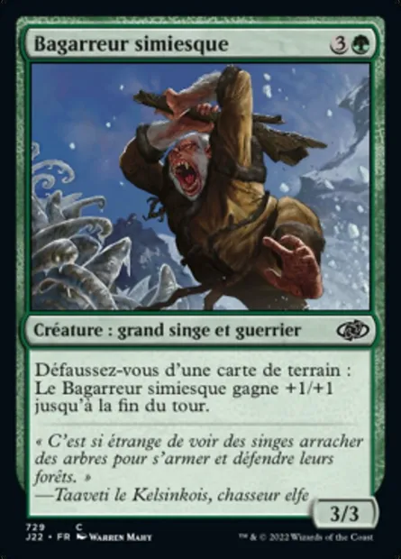 Bagarreur simiesque, carte Magic J22 729 — extension Jumpstart 2022