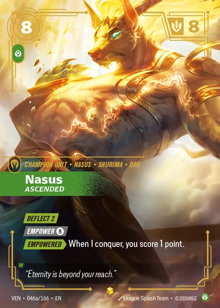 Nasus, carte Riftbound VEN 046a — extension Vendetta