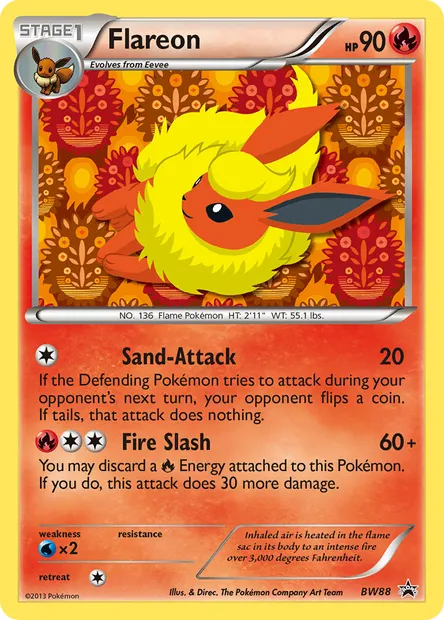 Flareon, Pokémon card BW 88 — BW Black Star Promos set