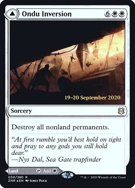 Ondu Inversion // Ondu Skyruins, Magic card PZNR 30s — Zendikar Rising Promos set