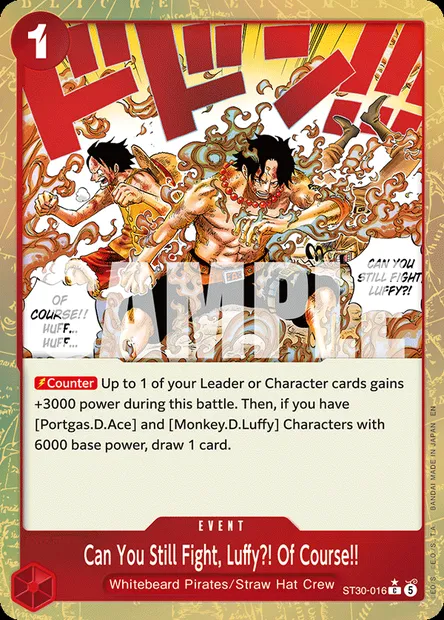Can You Still Fight, Luffy?! Of Course!!, One Piece card ST30-016 — Luffy & Ace set