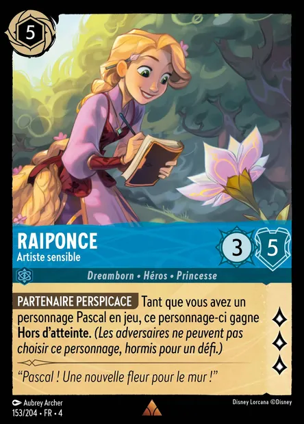 Raiponce - Artiste sensible, carte Disney Lorcana CH4-153 — extension Le Retour d'Ursula