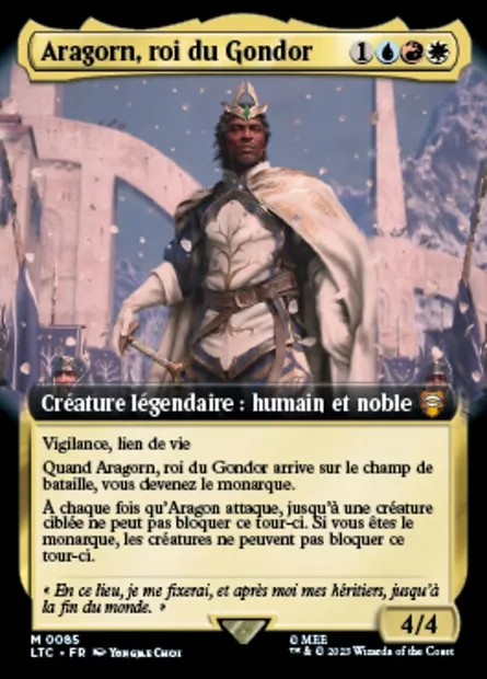 Aragorn, roi du Gondor, carte Magic LTC 85 — extension Tales of Middle-earth Commander