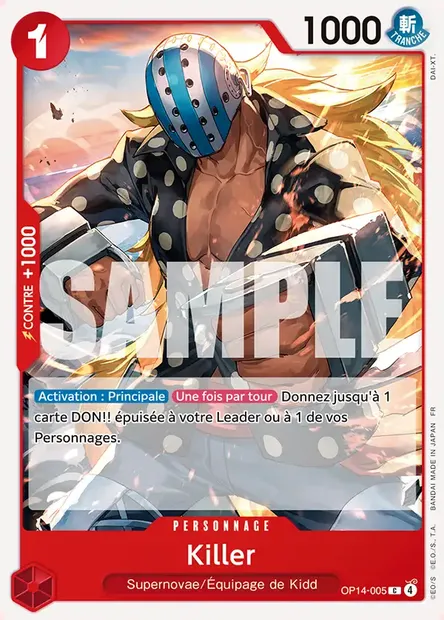 Killer, carte One Piece OP14-005 — extension LES SEPT DE LA MER D'AZUR