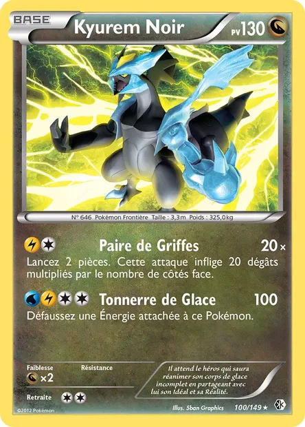 Kyurem Noir, carte Pokémon BCR 100 — extension Frontières Franchies