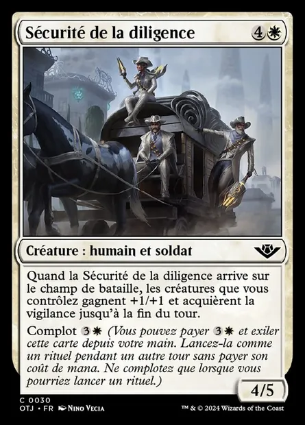 Sécurité de la diligence, carte Magic OTJ 30 — extension Outlaws of Thunder Junction