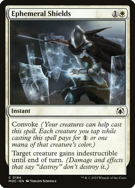 Ephemeral Shields, Magic card MOC 184 — March of the Machine Commander set
