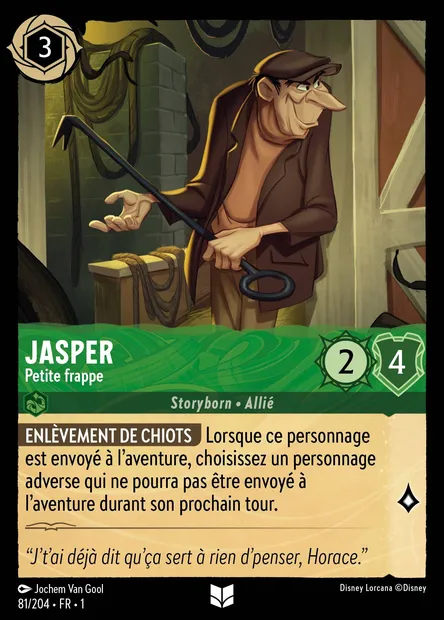 Jasper - Petite frappe, carte Disney Lorcana CH1-081 — extension Premier Chapitre
