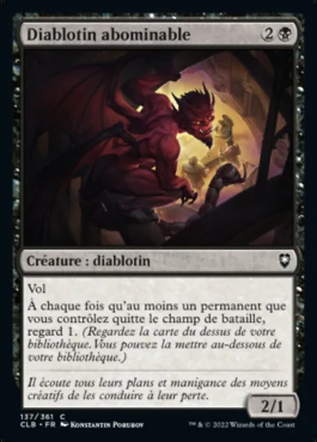 Diablotin abominable, carte Magic CLB 137 — extension Commander Légendes : la bataille de la Porte de Baldur