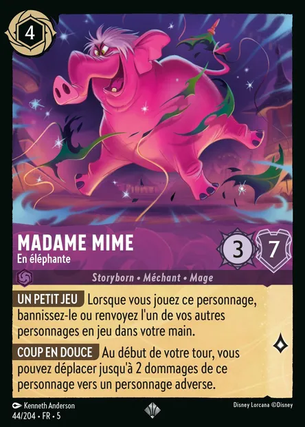 Madame Mime - En éléphante, carte Disney Lorcana CH5-044 — extension Ciel Scintillant