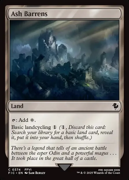 Ash Barrens, Magic card FIC 374 — Final Fantasy Commander set