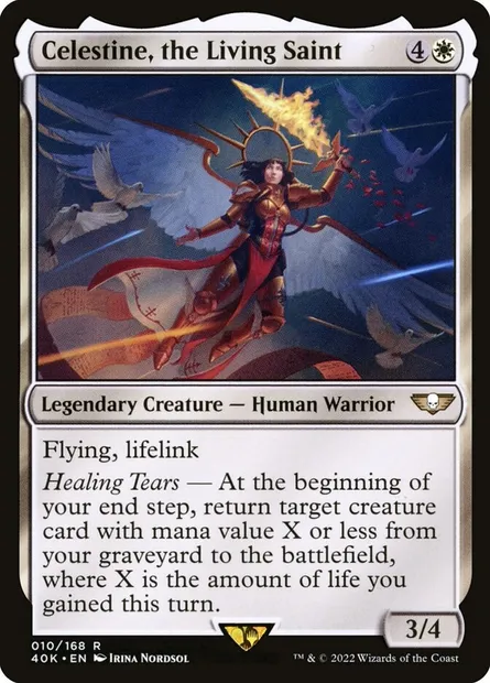 Celestine, the Living Saint, Magic card 40K 10 — Warhammer 40,000 Commander set