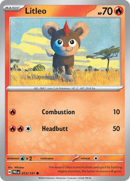 Litleo, Pokémon card PRE 015 — Prismatic Evolutions set