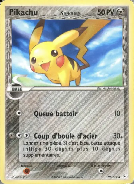Pikachu δ, carte Pokémon HP 79 — extension EX Fantômes Holon