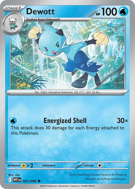 Dewott, Pokémon card WHT 022 — White Flare set