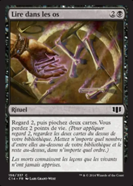 Lire dans les os, carte Magic C14 158 — extension Commander 2014
