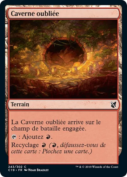 Caverne oubliée, carte Magic C19 243 — extension Commander 2019