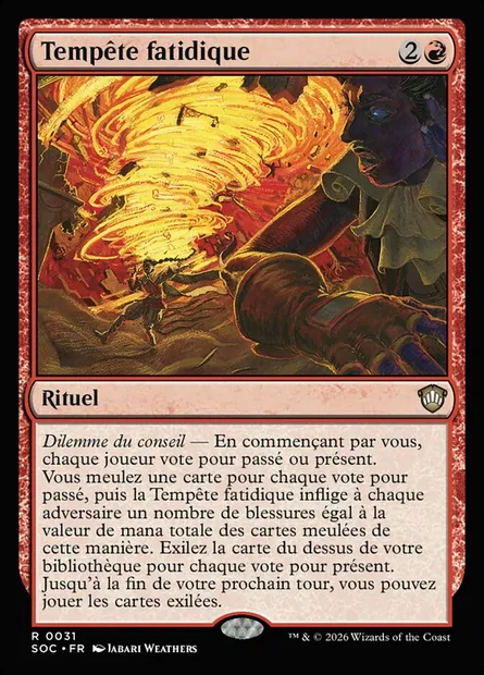 Tempête fatidique, carte Magic SOC 31 — extension Secrets of Strixhaven Commander