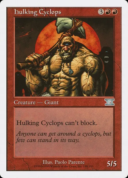 Cyclope lourdaud, carte Magic 6ED 189 — extension Classic Sixth Edition