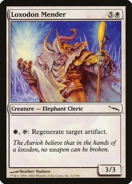 Loxodon Mender, Magic card MRD 12 — Mirrodin set