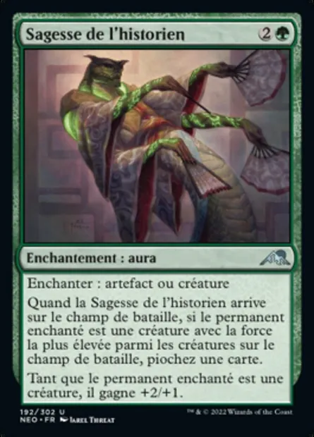Sagesse de l'historien, carte Magic NEO 192 — extension Kamigawa: La Dynastie Néon