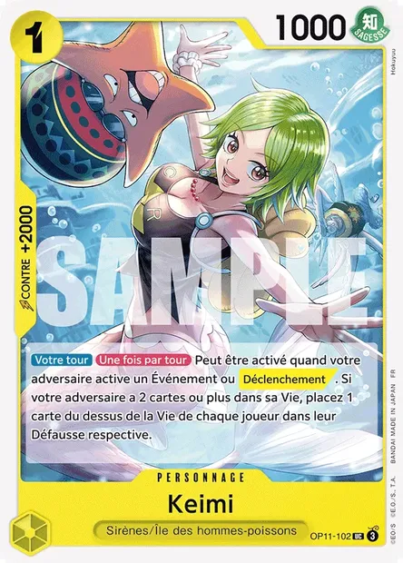 Keimi, carte One Piece OP11-102 — extension DES POINGS VIFS COMME L'ÉCLAIR