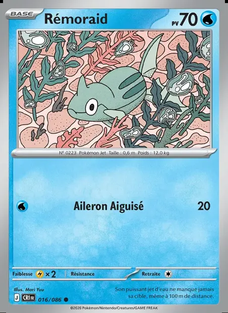 Rémoraid, carte Pokémon CRI 016 — extension Chaos Ascendant