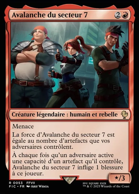 Avalanche du Secteur 7, carte Magic FIC 53 — extension Final Fantasy Commander