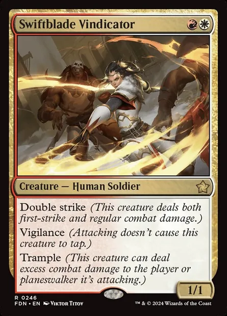 Swiftblade Vindicator, Magic card FDN 246 — Foundations set