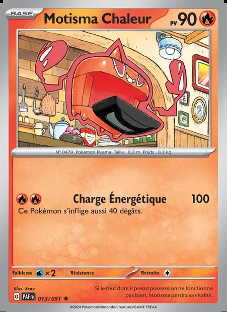Motisma Chaleur, carte Pokémon PAF 013 — extension Destinées de Paldea