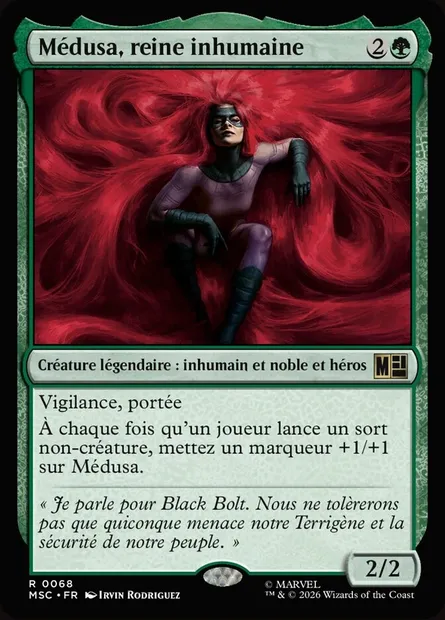 Médusa, reine inhumaine, carte Magic MSC 68 — extension Marvel Super Heroes Commander