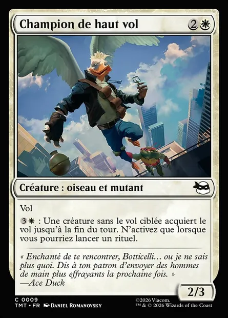 Champion de haut vol, carte Magic TMT 9 — extension Teenage Mutant Ninja Turtles