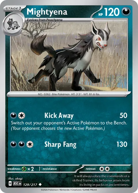 Mightyena, Pokémon card ASC 129 — Ascended Heroes set