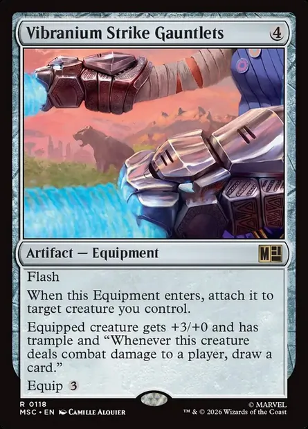 Vibranium Strike Gauntlets, Magic card MSC 118 — Marvel Super Heroes Commander set