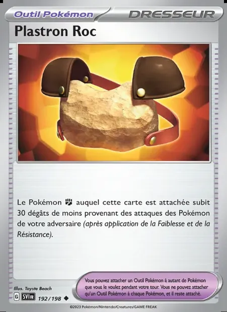 Plastron Roc, carte Pokémon SVI 192 — extension Écarlate et Violet